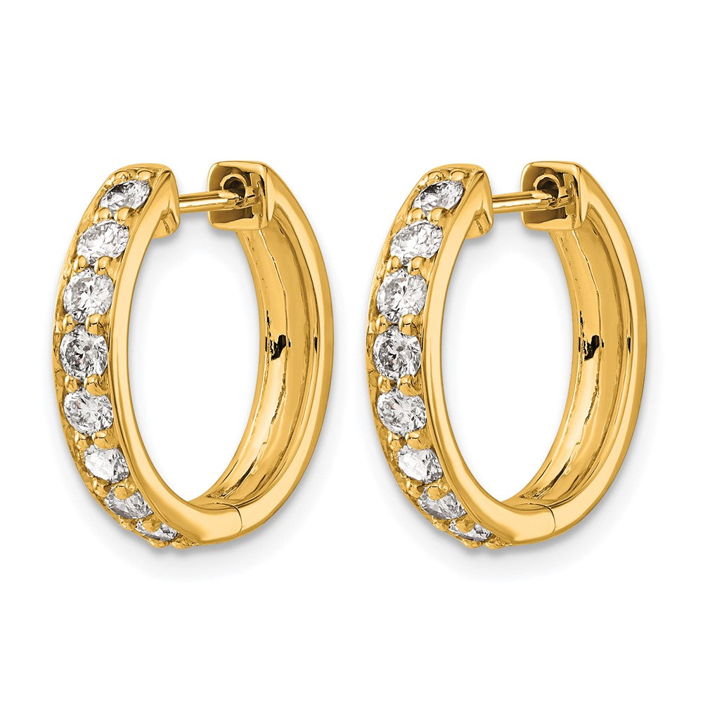 14k 3/4 carat Diamond Hinged Hoop Earrings
