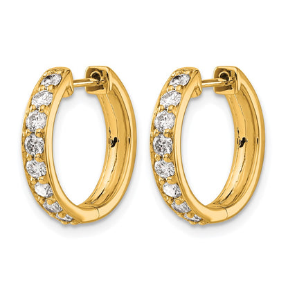 14k 3/4 carat Diamond Hinged Hoop Earrings