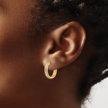 14k 3/4 carat Diamond Hinged Hoop Earrings