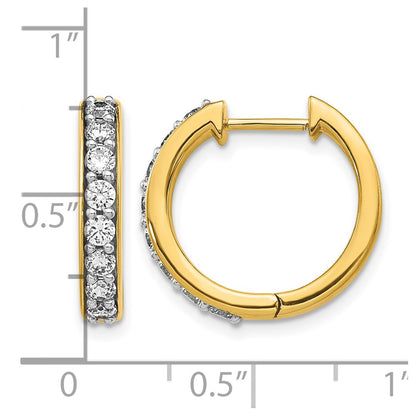 14k 3/4 carat Diamond Hinged Hoop Earrings