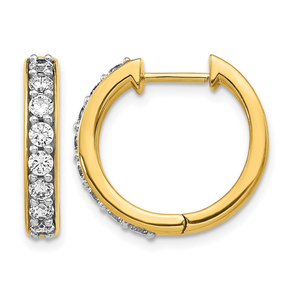 14k 3/4 carat Diamond Hinged Hoop Earrings