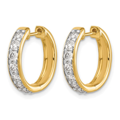 14k Diamond Hinged Hoop Earrings - View 2