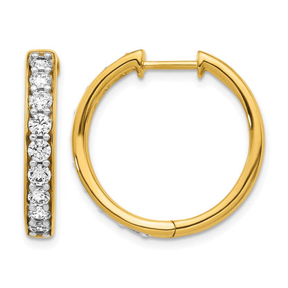 14k Diamond Hinged Hoop Earrings