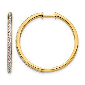 14k 1/2 carat Diamond Hinged Round Hoop Earrings