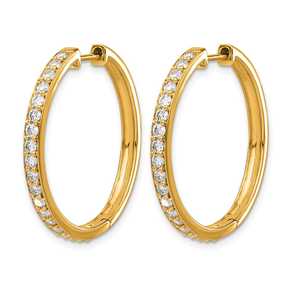 14k 1.25 carat Diamond Hinged Round Hoop Earrings