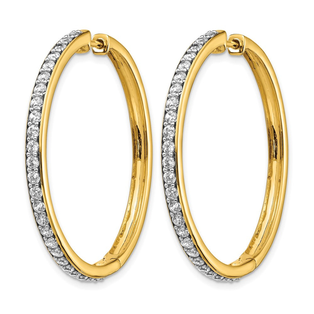 14k 1.25 carat Diamond Hinged Round Hoop Earrings
