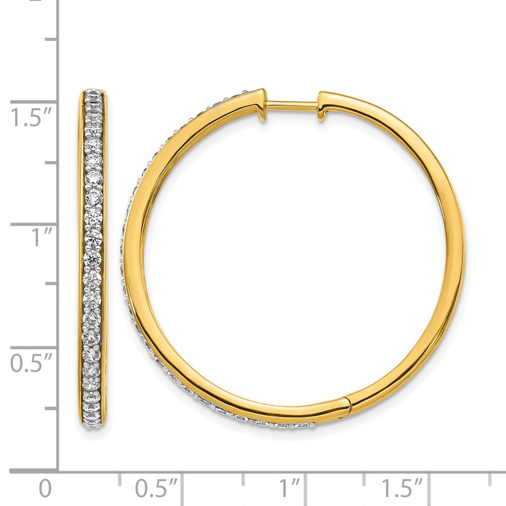 14k 1.25 carat Diamond Hinged Round Hoop Earrings