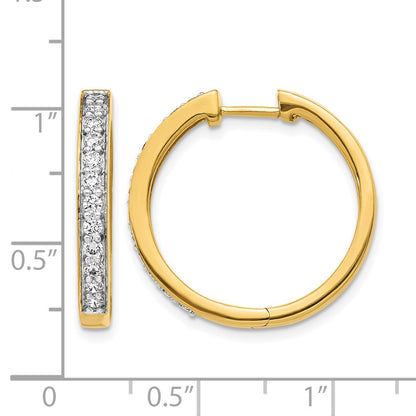 14k Diamond Hinged Hoop Earrings - View 4