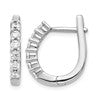 14k White Gold 3/4 carat Diamond Hinged Hoop Earrings