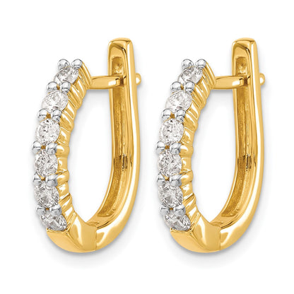 14k 3/4 carat Diamond Hinged Hoop Earrings