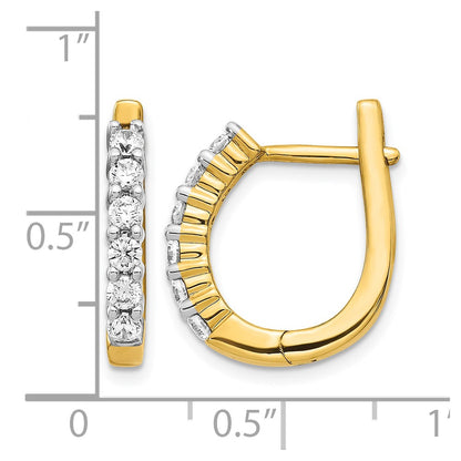 14k 3/4 carat Diamond Hinged Hoop Earrings