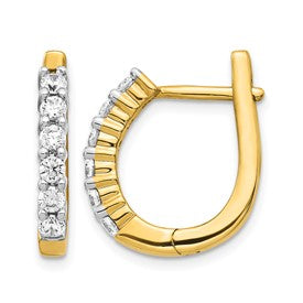 14k 3/4 carat Diamond Hinged Hoop Earrings