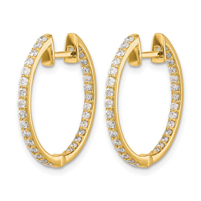 14k Gold Diamond Hinged Hoop Earrings - Image 2