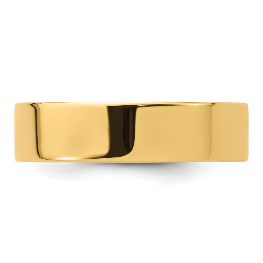 14k Yellow Gold 6mm Flat Comfort Fit Wedding Band, Size 12.5 - Image 5
