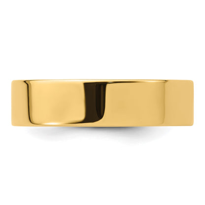 14k Yellow Gold 6mm Flat Comfort Fit Wedding Band, Size 12.5 - Image 5