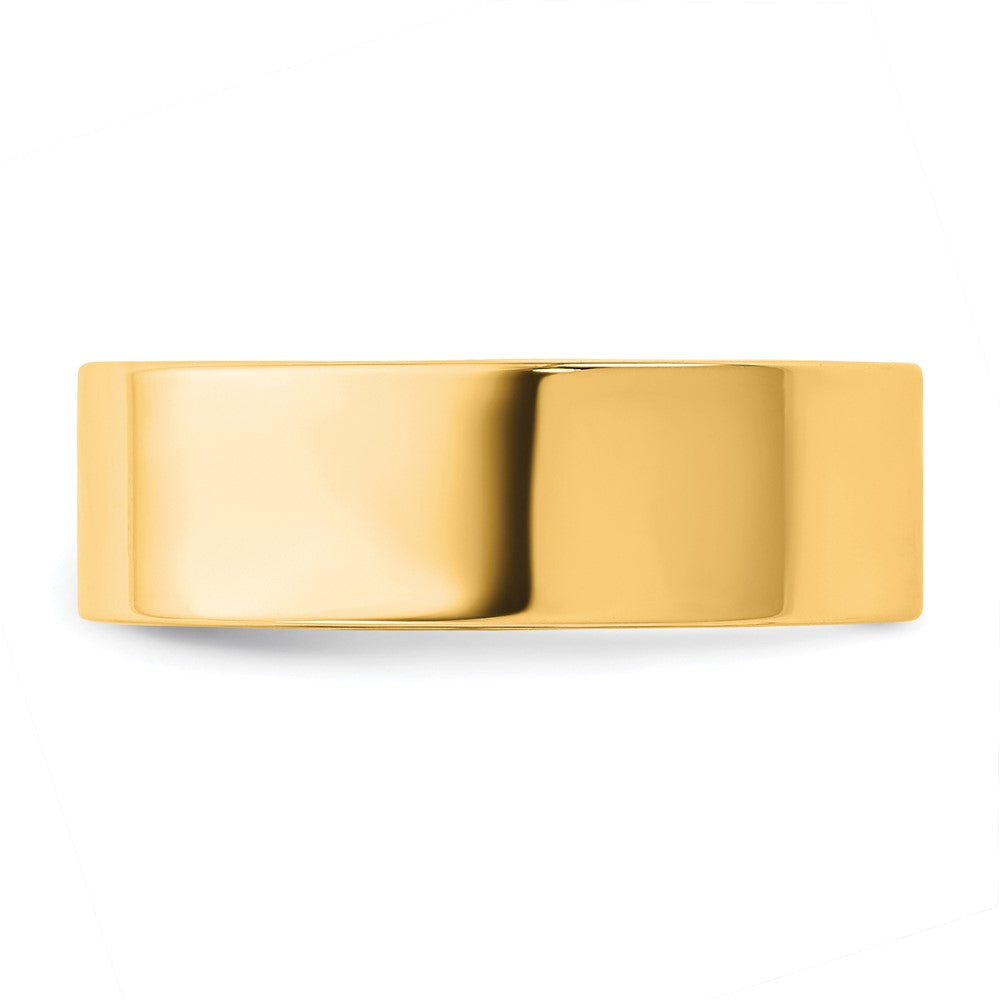 14K Yellow Gold 6.5mm Flat Comfort Fit Wedding Band, Size 13.5 - Image 3