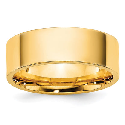 14K Yellow Gold 6.5mm Flat Comfort Fit Wedding Band, Size 13.5 - Image 1