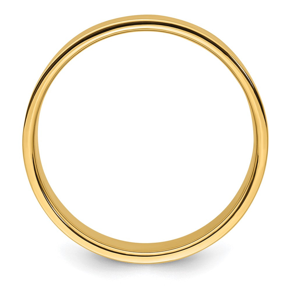 14k Yellow Gold Lightweight Flat Wedding Band, Size 14 - Image 1