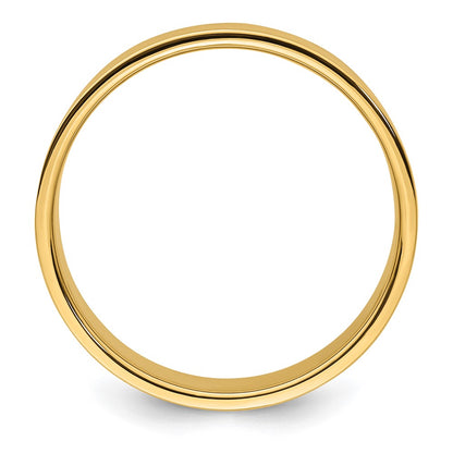 14k Yellow Gold Lightweight Flat Wedding Band, Size 14 - Image 1