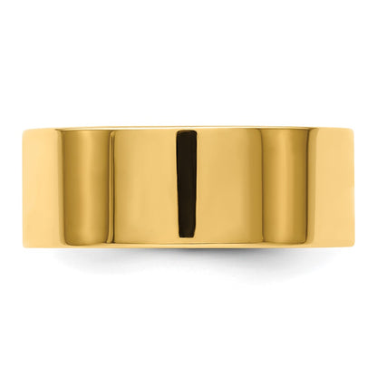 14k Yellow Gold Lightweight Flat Wedding Band, Size 14 - Image 2