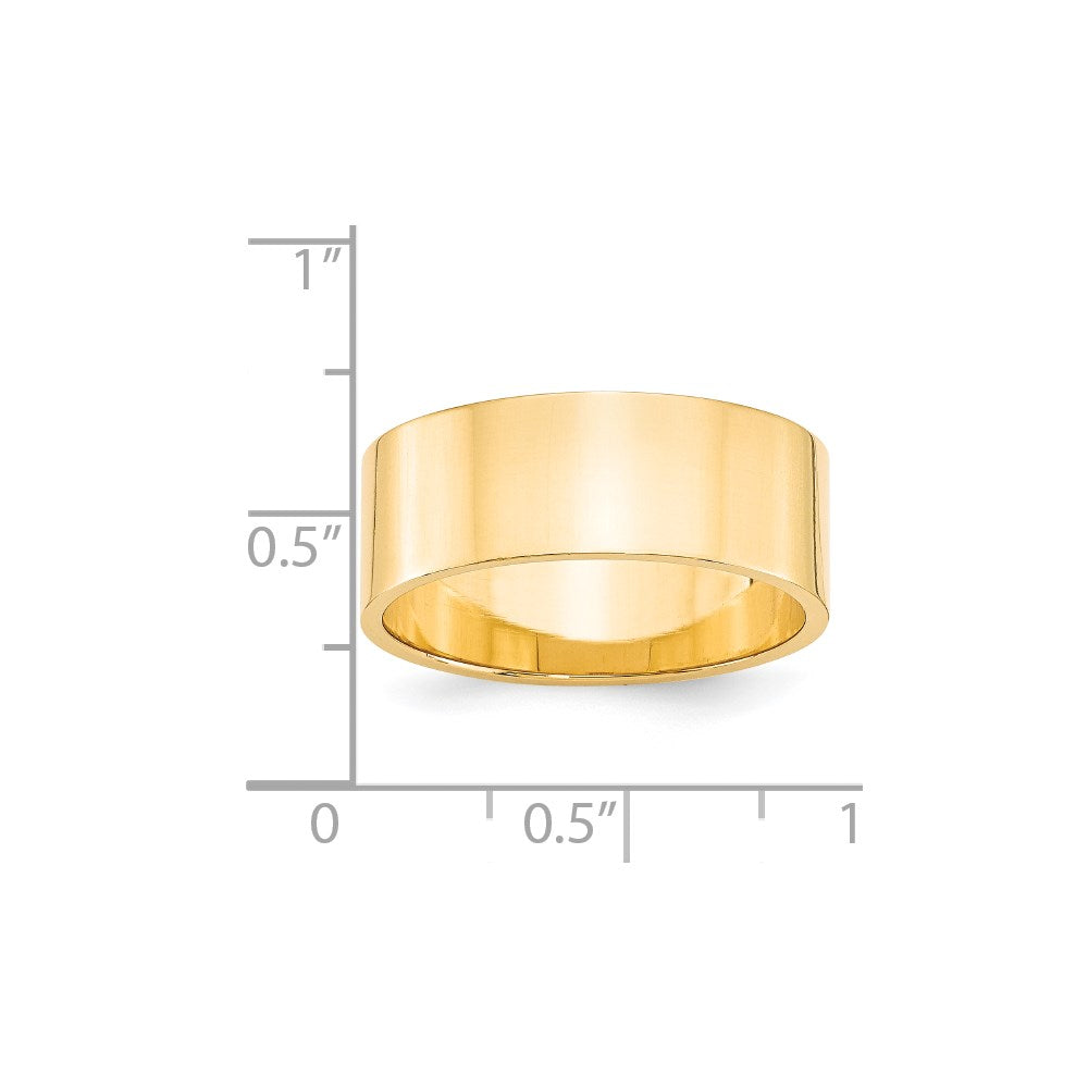 14k Yellow Gold Lightweight Flat Wedding Band, Size 14 - Image 3