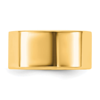 14K Yellow Gold 9mm Flat Band Ring Size 12 - Image 3