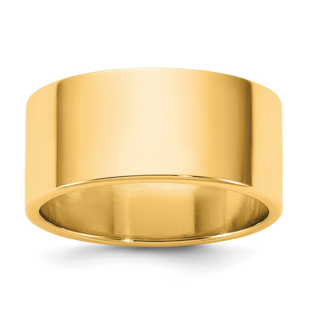 14K Yellow Gold 9mm Lightweight Flat Band Ring, Size 11.5 - Image 1