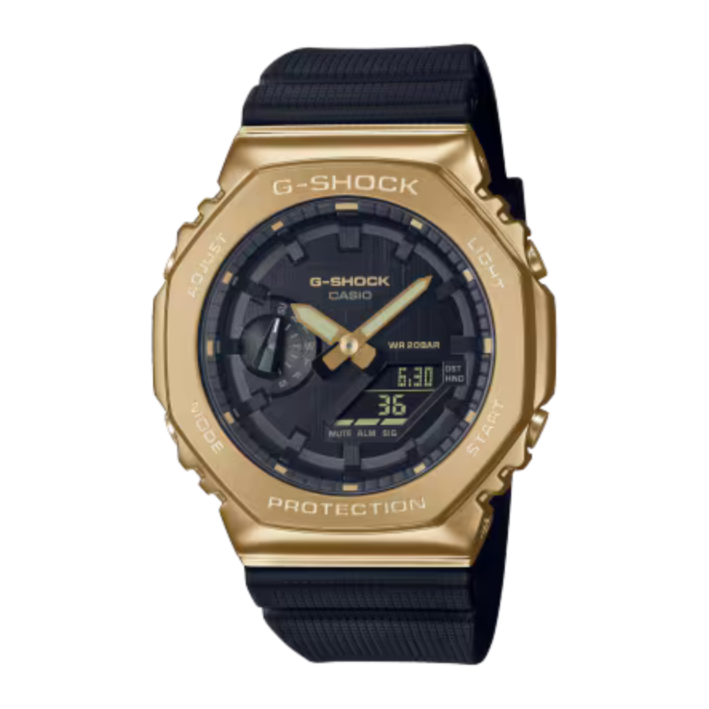 G-SHOCK 2100 Series Metal-Covered Black/Gold Analog-Digital Watch 49.3mm
