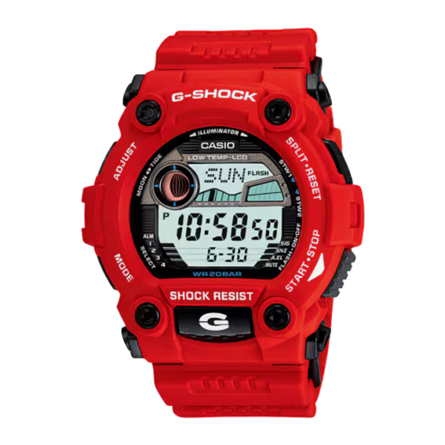G-SHOCK 7900 Series Red Digital Tide/Moon Watch 52.4 mm