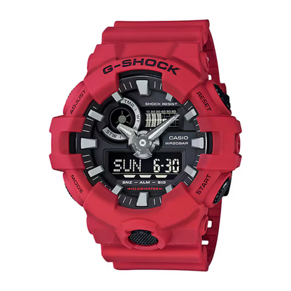 G-SHOCK GA-700 Black Dial Red Resin Watch 57.5 mm