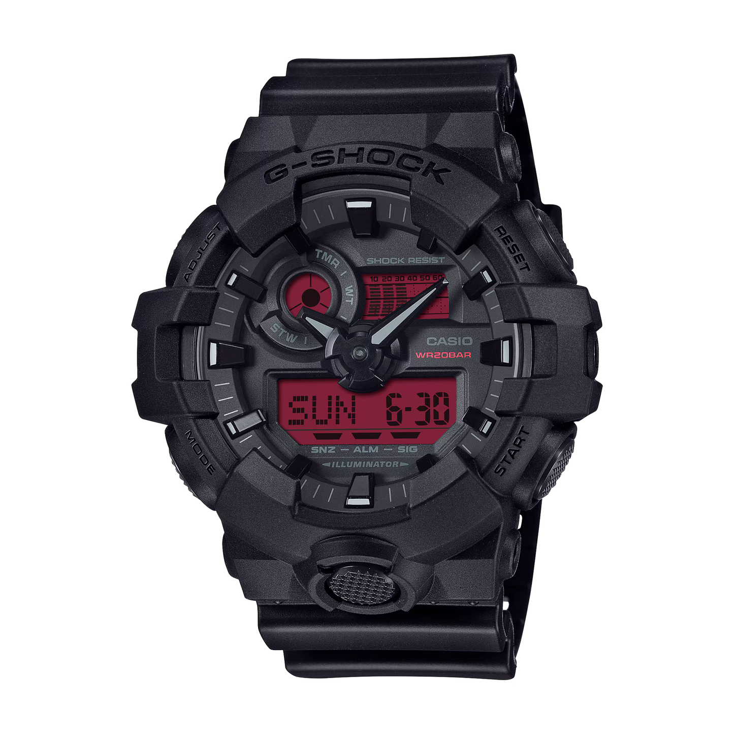 G-SHOCK GA-700 Series Black Analog-Digital Watch 57.5 mm