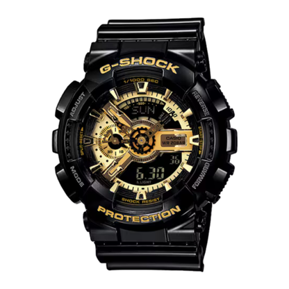 G-SHOCK GA110 Series Black/Gold Analog-Digital Watch 55mm
