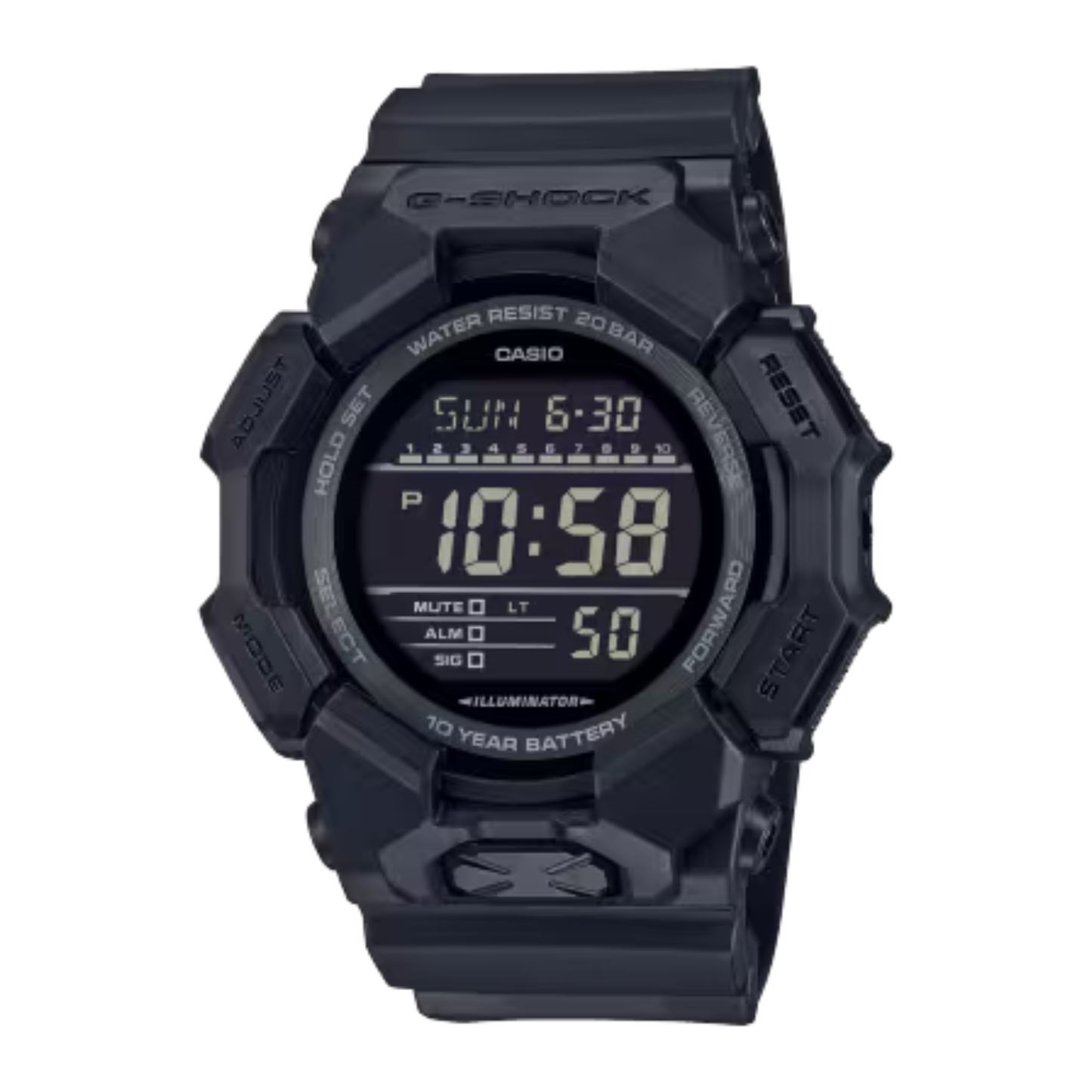 G-SHOCK GD010 Series Large Digital Black Stealth Watch 54.9 mm
