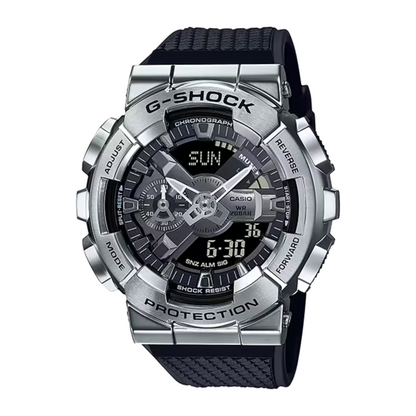 G-SHOCK GM-110 Metallic Silver Black Resin Watch 51.9 mm