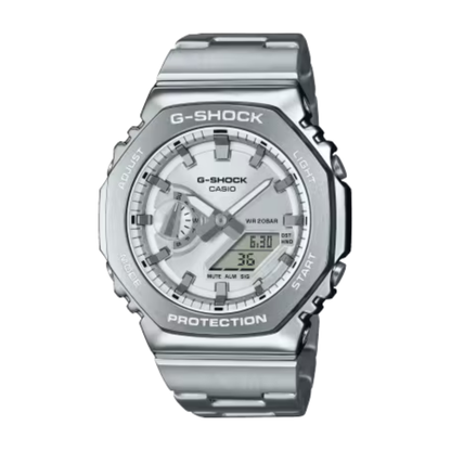 G-SHOCK 2100 Series Octagonal Metal-Covered Silver Watch 49.3mm