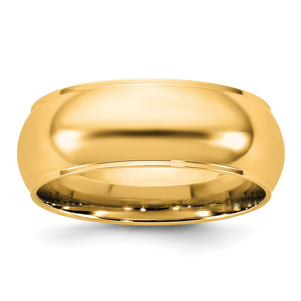 14K Yellow Gold 7mm Half-Round Edge Band Ring, Size 12.5 - Image 1