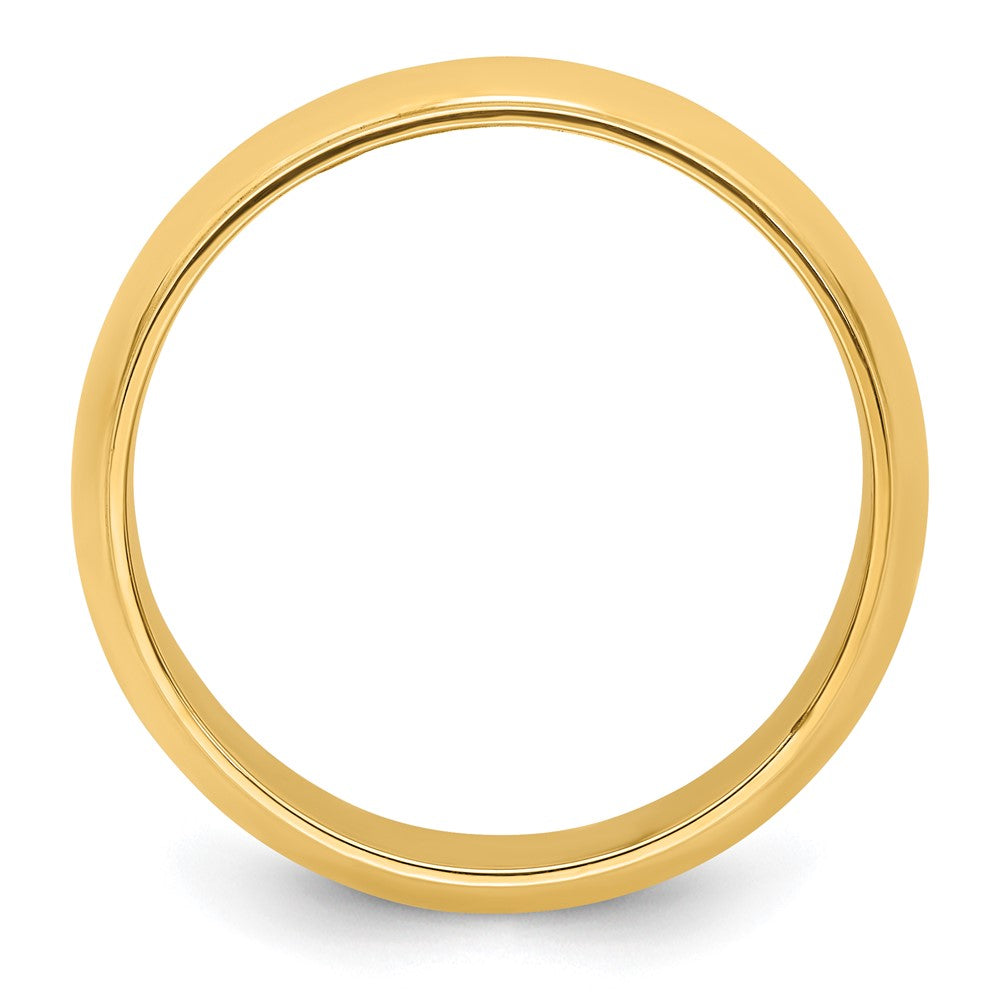 14k Yellow Gold 8mm Half Round with Edge Wedding Band Size 13.5 - View 2