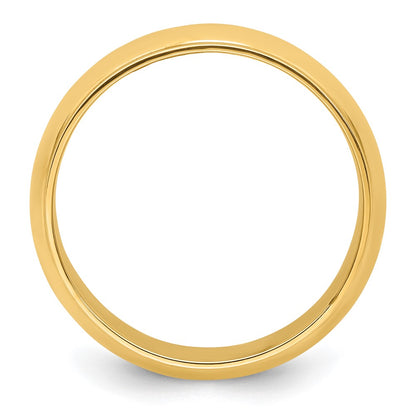 14k Yellow Gold 8mm Half Round Wedding Band, Size 13.5 - Image 1