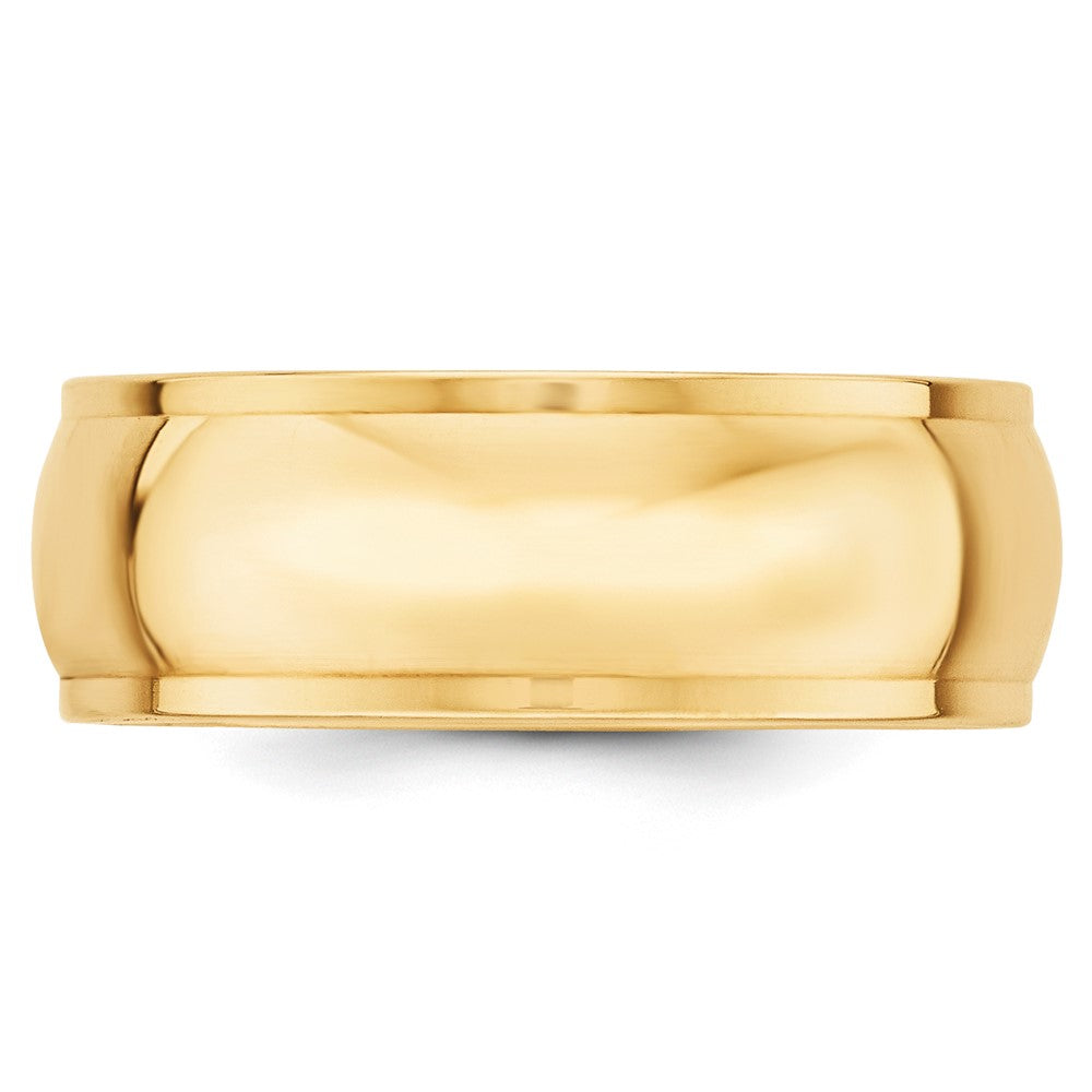 14k Yellow Gold 8mm Half Round Wedding Band, Size 13.5 - Image 2
