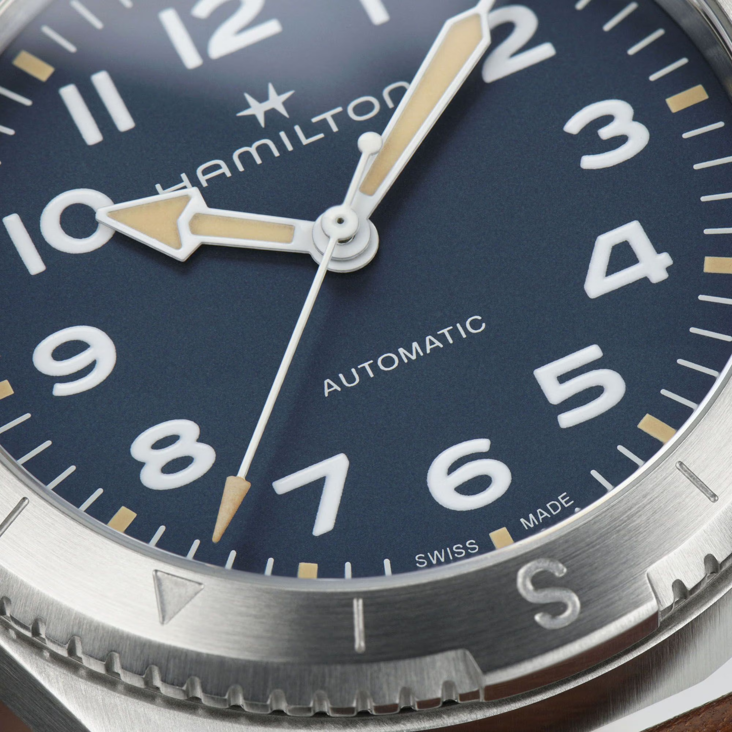 Hamilton Khaki Field Expedition Leather Blue Dial Automatic Watch 37 mm