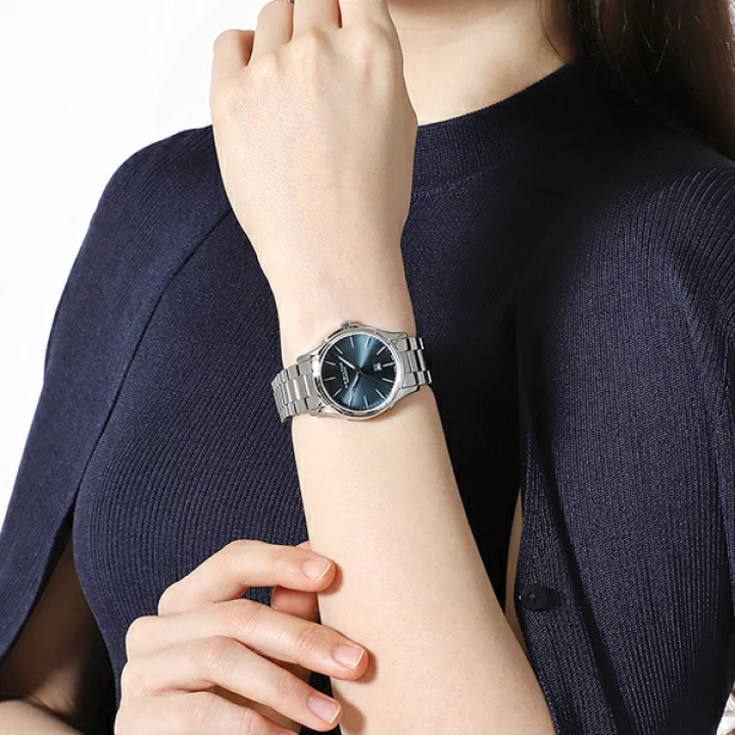 Hamilton Jazzmaster Lady Blue Stainless Steel Automatic Watch 34mm