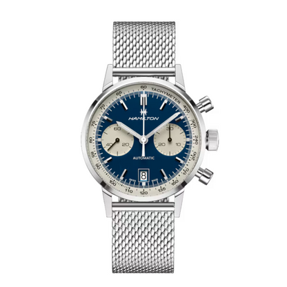 Hamilton Intra-Matic Chronograph Blue Stainless Steel Automatic Watch 40 mm
