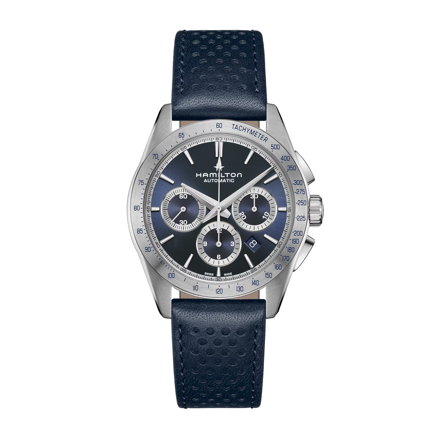 Hamilton Jazzmaster Chronograph Blue Leather Automatic Watch 42 mm