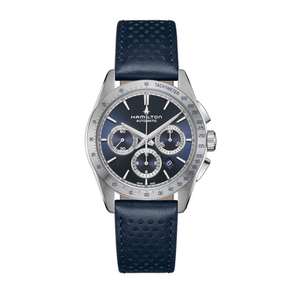 Hamilton Jazzmaster Chronograph Blue Leather Automatic Watch 42 mm