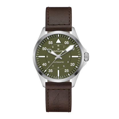Hamilton Khaki Aviation Pilot Green Stainless Steel Automatic Watch 39mm