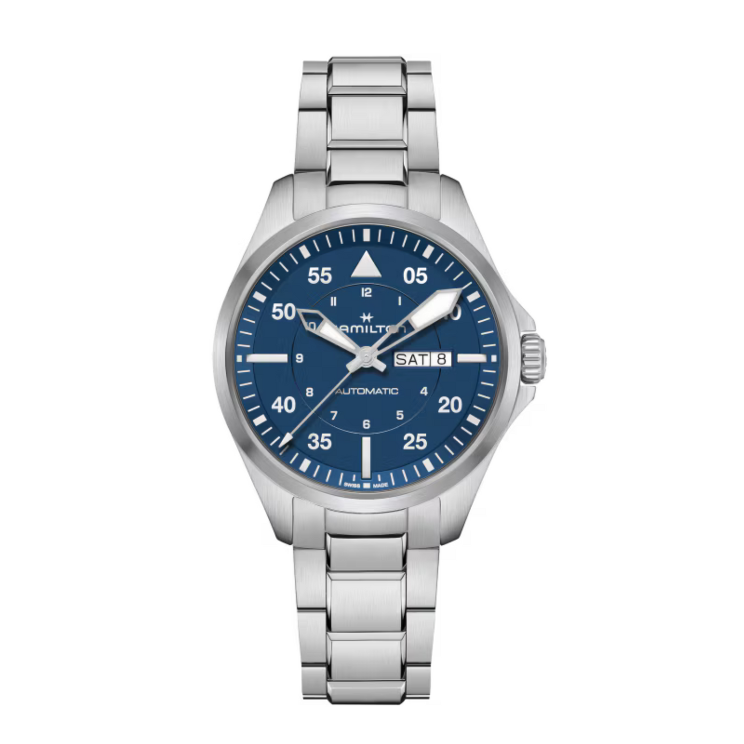 Hamilton Khaki Aviation Pilot Stainless Steel Blue Dial Automatic Watch 42 mm