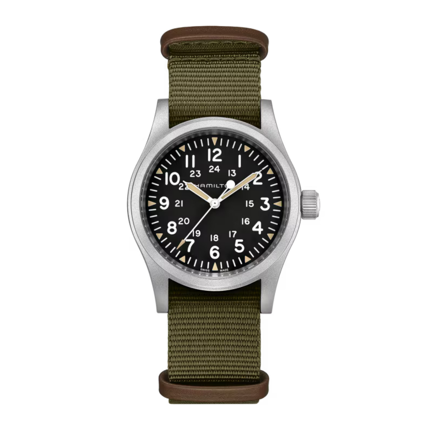 Hamilton Khaki Field Mechanical Black Stainless Steel Manual-Wind Watch 38mm