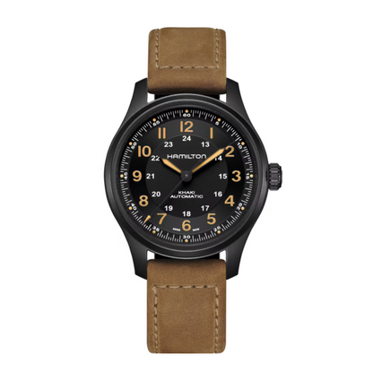 Hamilton Khaki Field Black PVD Titanium Automatic Watch 42 mm