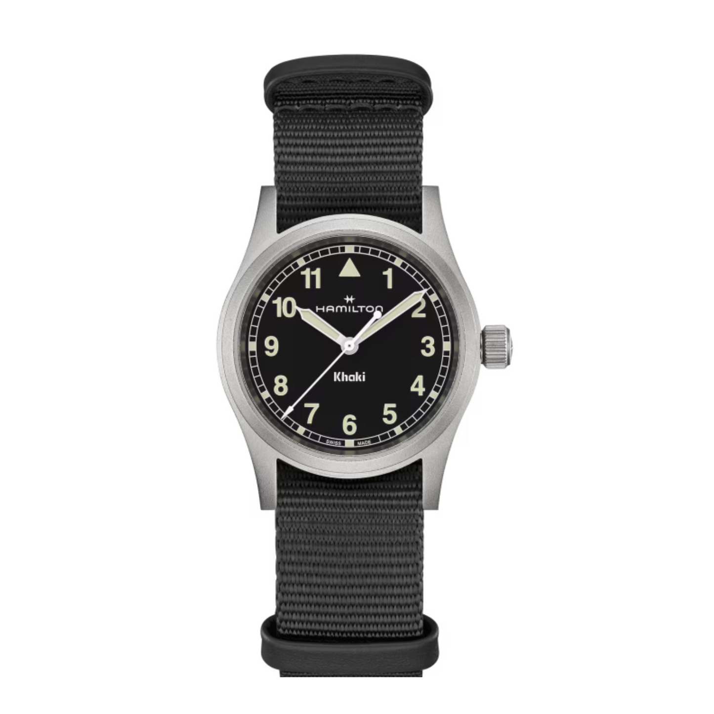 Hamilton Khaki Field Black Stainless Steel Textile Watch 33mm