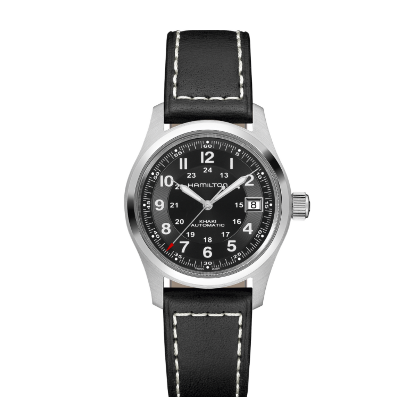 Hamilton Khaki Field Expedition Black Leather Automatic Watch 38 mm